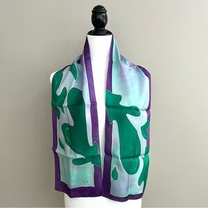 Vintage handpainted Silk scarf NEW